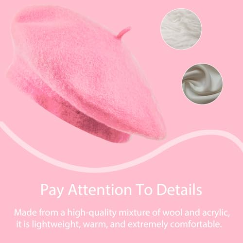 Image of Jolbndcv 6PCS Beret, French Beanie, Outdoor, Winter, Fashion Lady Hat | One Size Fits Most,Solid Color,Stretchable,for All Season