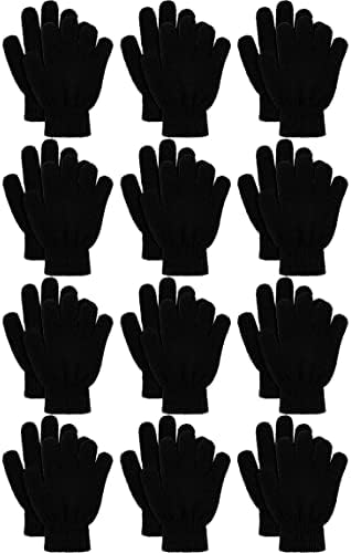 Remifa 12 Pairs Kids Winter Gloves,Valentines Day Gifts for kids Children Warm Magic Knit Gloves for Boys Girls