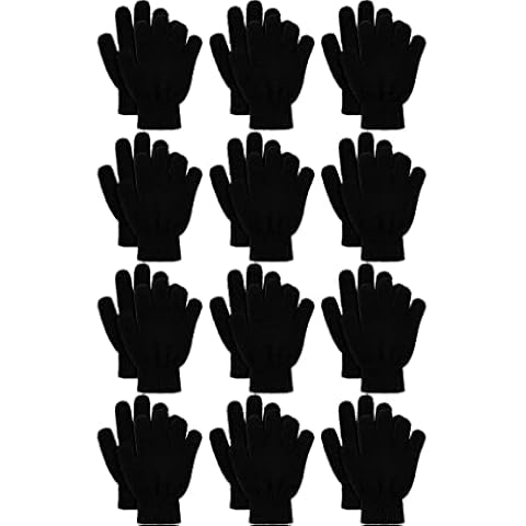 Remifa 12 Pairs Kids Winter Gloves, Christmas Gifts for kids Children Warm Magic Knit Gloves for Boys Girls Cover