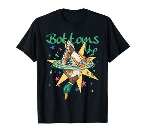 Bottoms Up Duck Preppy Summer Duck Feeding Upside Down Water T-Shirt