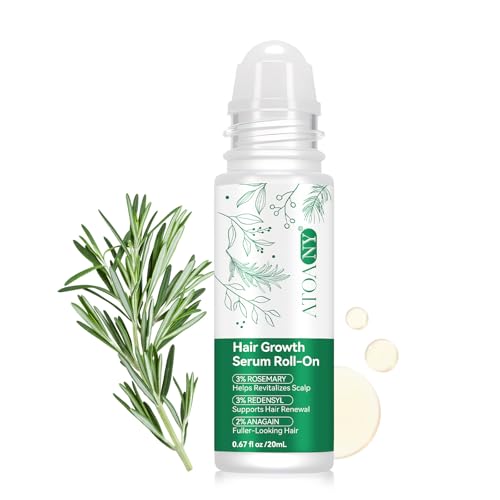 Hair Growth Serum Roll-On with 3% Rosemary Oil, Redensyl & AnaGain - Scalp Revitalizing Treatment...