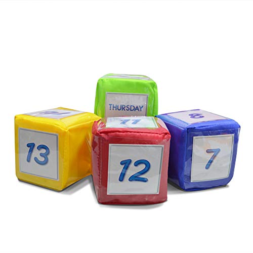 Eamay Playing Game Dice Soft Foam Cubes, Set Of 4 Learn Pocket Cubes, Ages 5 Months And Up. #TOP5