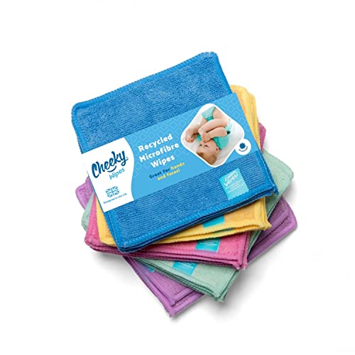 Cheeky Wipes Lot de 25 lingettes lavables en microfibre pour bébé 15 x 15 cm - Multicolores arc-en-ciel - extra douces et réutilisables, parfaites pour les mains et le visage de bébé Cover
