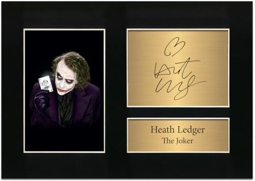 Zulu Image The Joker Batman Heath Ledger Inspired Autograph Signed A4 Printed Photo Reproduction Print Picture Display Villain Movie Wall Art No14