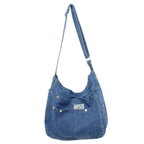 Sac en jean pour femme grand cabas en denim à fermeture éclair