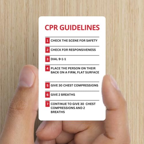 Image of CPR and First Aid AED Certification Cards | 5 pk 2.25x3.5 inch Plastic Wallet Sized Quick Reference Guide Fill Out Name Training Certificate