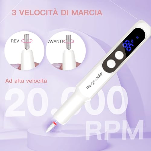 Perceuse à ongles portable blanche pour manucure et pédicure nomade - 7