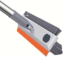 Glivary 3 in 1 Bathroom Cleaning Brush With Wiper - Tiles and Floor Scrub Brush With Long Handle, 180° Rotate - Home Kitchen Cleaning Accessories