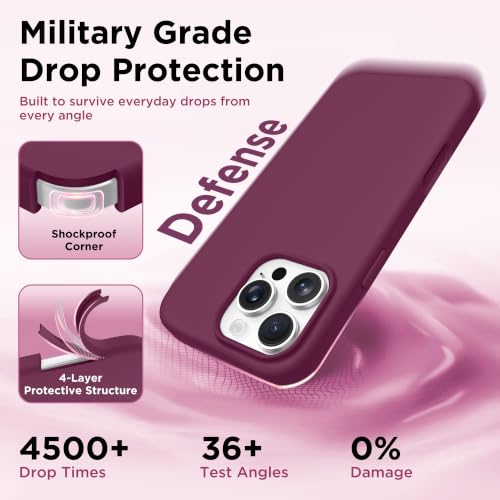Image of GolbinBox Magnetic for iPhone 16 Pro Max Case, Silicone Cover, Deep Red