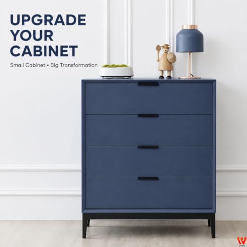 Image of WISDOM Navy Blue Matte Decorative Vinyl Sheet Self Adhesive Wallpaper for Kitchen Cabinets, Furniture Makeover, Wardrobe, Table & Drawers (20X200 in)