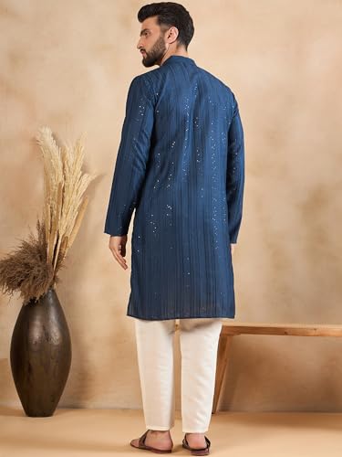 Image of Amazon Brand - Tavasya Men Linen Traditonal Regular Kurta