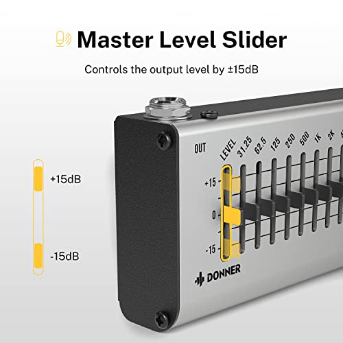Donner Eq Pedal, 10 Band Equalizer Pedal, Eq Seeker For Guitar And Bass True Bypass #TOP1