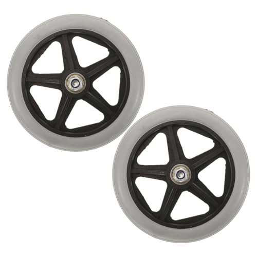 FRCOLOR 2pcs Wheelchair Front Wheel Multipurpose Wheelchair Accessory Wheel Replacement Walker Wheels Replacement Wheels for Wheelchair Universal Wheels Replaceable Wheel Steel Grey