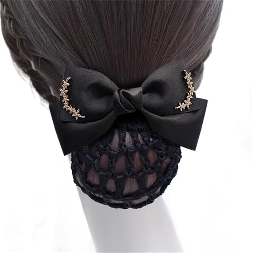 Redecilla para moño con lazo y pinza de pelo para mujer estilo 1