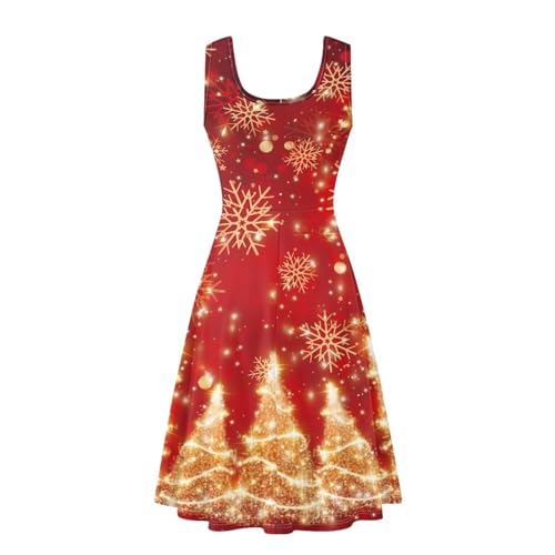 Image of Women's Casual Loose Sundress Midi Sleeveless Crewneck Dress Summer Beach Tank Dress with Pockets