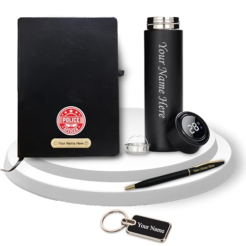 SAVRI Personalized Police Officer Set Customized Bottle, Metal Ke...