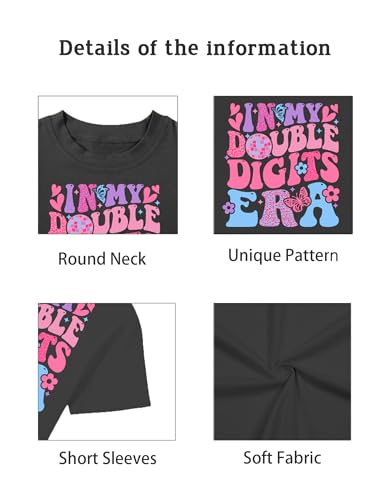 in My Double Digits Era Shirt Girls Birthday Girl Shirts 10th Birthday Gifts for Girls 10 Year Old Ten Party Tee Tops4