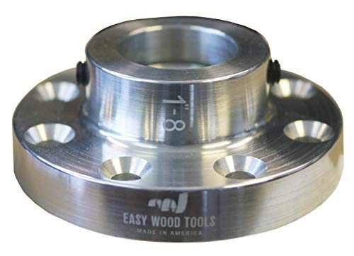 Easy Wood Tools Płyta czołowa z polerowanego aluminium o średnicy 7,5 cm (F430) z 2,5 cm x 8 TPI z śrubami ustalającymi, 8 dużych otworów na śruby montażowe, otwór na klucze