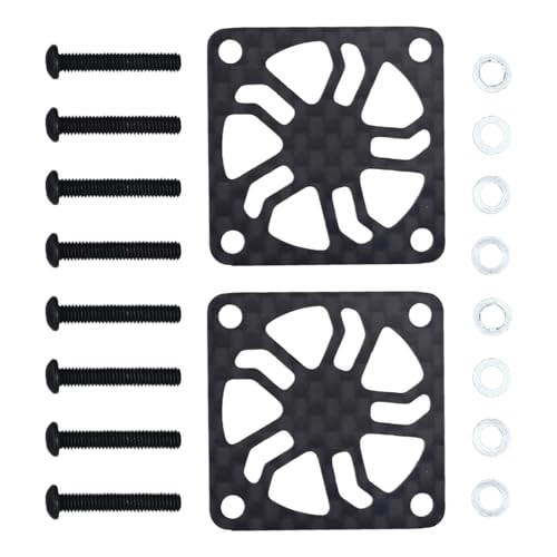 2Pcs RC Cooling Fan Cover, Carbon Fiber Electric Motor Cooling Fan Cover with Screw, Light Weight ESC Motor Heatsink Protector for RC Car Boat Truck Motor (30x30mm)