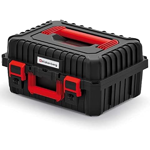 Heavy Toolbox Ergonomic Handles Clamp Locks Reinforced Wall Construction Black 445 x 360 x 216 mm (L x W x H) Cover