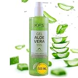 KFS Aloe Vera puro gel natural. 500 ml. Absorción inmediata y agradable textura no grasa. Nutre, hidrata, y refresca tu piel. Excelente tras depilación. After sun (500ml, Aloe vera)