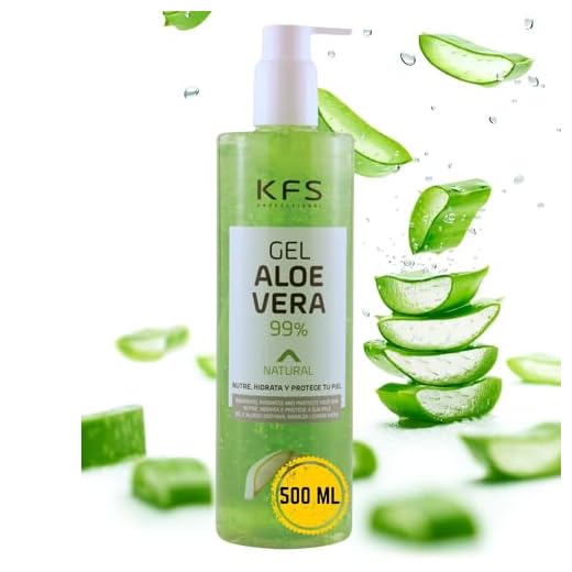 KFS Aloe Vera puro gel natural. 500 ml. Absorción inmediata y agradable textura no grasa. Nutre, hidrata, y refresca tu piel. Excelente tras depilación. After sun (500ml, Aloe vera)