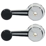OCPTY Door Handles Window Crank Handle Side Replacement fit for 1984-1991 for Jeep Grand Wagoneer Chrome/Black 2pcs
