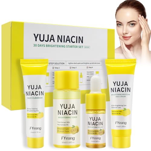 FYeang®Niacin Skincare Kit ,Niacinamide Skin Care Set, Facial Skin Care Kits, Hydrating Essentials Skincare Kit, Travel Friendly Skincare Mini Set with Face Cleanser, Toner, Facial Serum, Face Cream