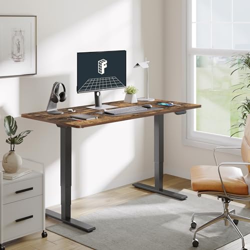 Image of FLEXISPOT E6 MAX Dual Motor 3-Stage 48x30 Inch Heavy Duty Standing Desk, 330lbs Weight Capacity, Height Adjustable Desk w /Cable Management & Wheels (Seamless Special Walnut Desktop + Black Frame)