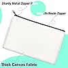 ZeeDix 8 Pack 8.3 x 5 inches Blank DIY Craft Bag - White Canvas Zipper Pouch Bags Multipurpose Cosmetic Bag Makeup Pouch with Zipper, Travel Toiletry Bag for Storage #2