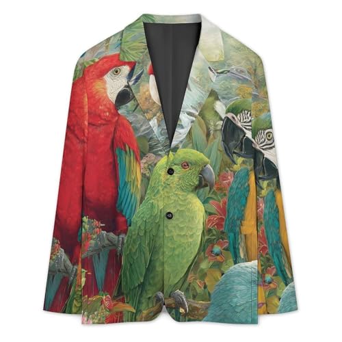 Parrot Bird Men's Blazer Printed Button Suit Jacket Slim Sport Coat Blazers3