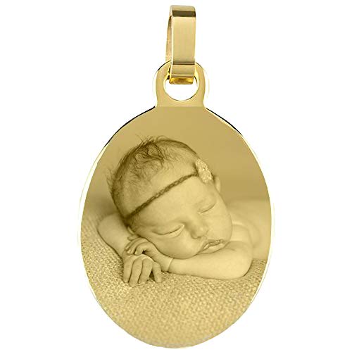 Anhänger oval gelb Edelstahl mit eigener Fotogravur/Bildgravur/Gravur gelb Cover