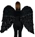 Touch of Nature 11019 Adult Angel Wing in Black with Elastic Straps, 52 by 36-Inch