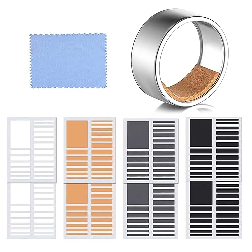 8 Sheets Invisible Ring Sizers Adjuster,Invisible Ring Sizer Adjuster and a Clean Cloth, Invisible Ring Sizers Adjuster for Loose Rings Spacer Silicone Guard Ring Clips Jewelry Ring Tightener