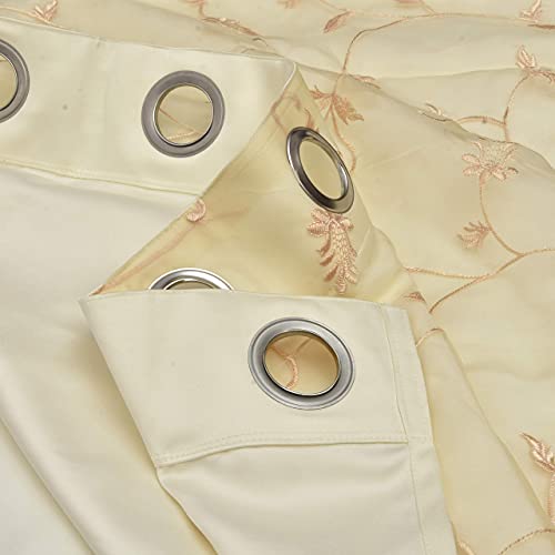 Image of Polyester Door Curtain, Pack of 2 (7 Feet, Beige + Ivory Blackout)
