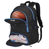 WOLT | Mochila de basquete grande bolsa esportiva com suporte de bola separado e compartimento de sapatos, presentes para basquete, futebol, vôlei, natação, academia, viagens