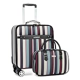 LARVENDER Softside Luggage 2 Piece Sets, Underseat Upright Luggage Suitcase 18 Inch Carry on Luggage
