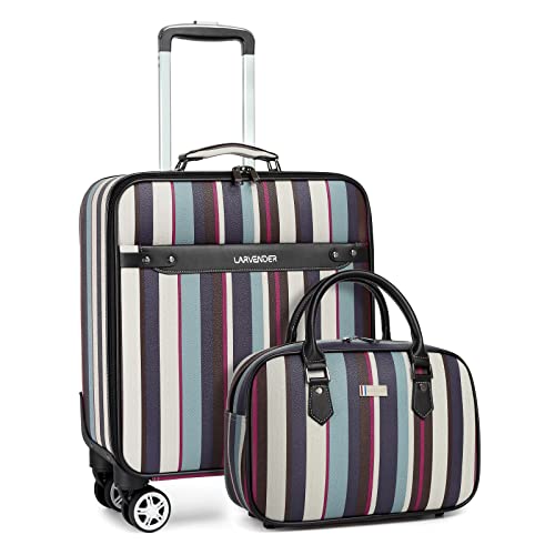Larvender Softside Luggage 2 Piece Sets, Underseat Upright Luggage Suitcase 18 Inch Carry On Luggage With Bag Tote Seatable Hardside Luggage, Lightweight Suitcase With Spinner Wheels #TOP4