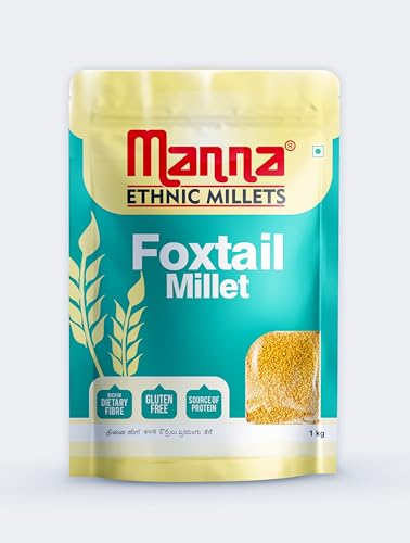 Image of Manna Millets 5Kgs, Whole Grains, Combo pack of 5, Foxtail, Kodo, Little, Barnyard, Proso. Certified Low GI, Unpolished Natural Grains 1kg (Pack of 5)