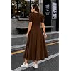 preneum girls womens solid color v neck a line maxi dress for women new year party outfit waist cinched puff sleeve western elegant casual wear availble in plus size