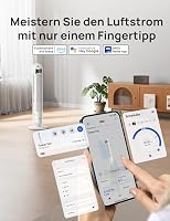 DREO Smart Turmventilator fürs Schlafzimmer, leiser Standventilator mit 28 dB, Luftreichweite bis 8,8 m, 4 Stufen & 3 Modi, 8 Std.-Timer, App, Alexa & Google, 90° Oszillation, für Zuhause/Büro – Ansicht 3