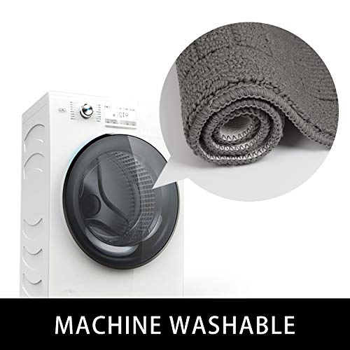 Beqhause 30X18 Inch Kitchen Rug Mats, Durable Anti-Slip Absorbent Dirt-Resistant Kitchen Rug Pet Mat Machine Washable (Grey) #TOP2