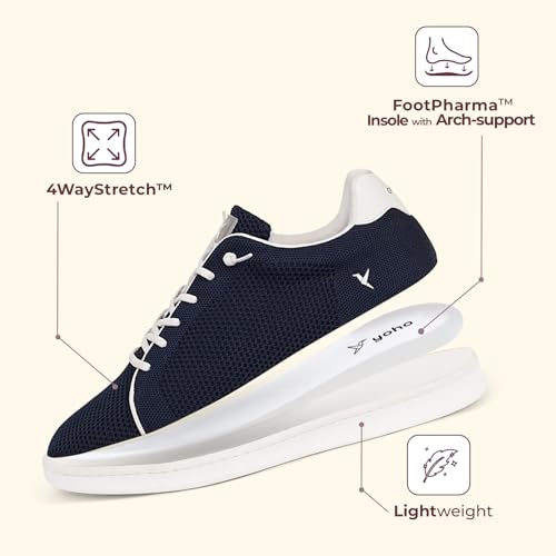 Image of YOHO Wind Sneakers for Men | Stylish Casual Shoes with Elastic Laces | Comfortable, Stretchable & Ultra-Lightweight | Premium Breathable Mesh Fabric