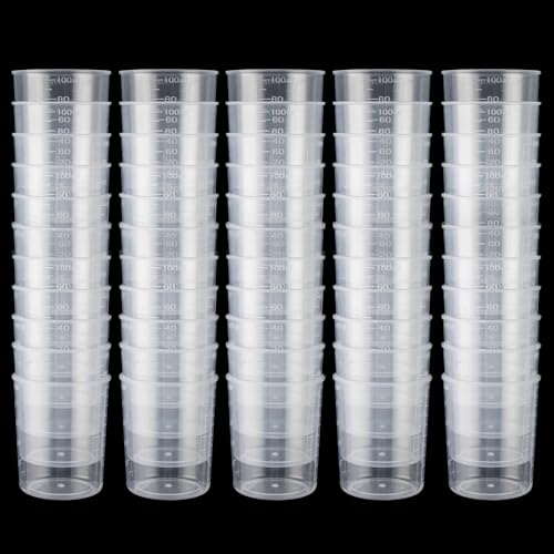 100 vasos medidores de plástico CertBuy 100ml miniatura 1
