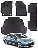 for Toyota Corolla Floor Mats 2026 2025 2024 2023 2022 2021 2020, Full Set for Corolla Sedan Hybrid All Weather Rubber Cargo Liners Trunk, Car Carpet Cover Accessories(Not for Hatchback/Cross)