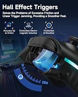 EasySMX X15 PC Controller Wireless mit 7 RGB Licht, Gaming Controller mit Hall Joystick & Trigger, Bluetooth Kompatibel mit PC/Switch/Handy/Tablet - Schwarz – Ansicht 7