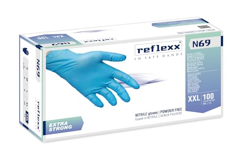 Gants en nitrile extra resistants Reflexx N69 taille XXL lot de protection jetable