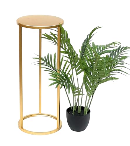 DanDiBo Tabouret pour fleurs en métal doré, rond, table d'appoint 96510, colonne de fleurs moderne, support pour plantes (60 cm)