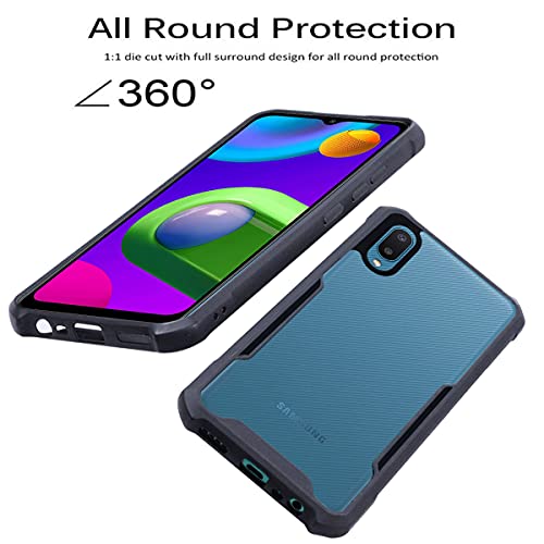 Image of Jkobi Hard PC Crystal Bumper Shockproof Back Cover Case for Samsung Galaxy A02 with Camera Protection (Matte Black)