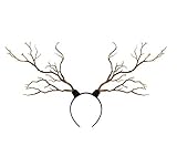 LOPJGH Halloween Antler Headbands Butterfly Headband Fairy Witch Branches Antlers Headband Cosplay Vintage Gothic Headpiece (Brown, One Size)